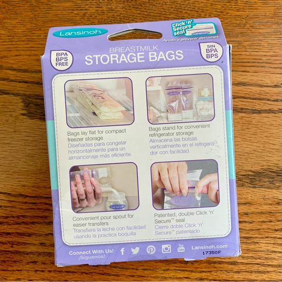 Lansinoh—Breastmilk Storage Bags (5 Boxes, 50 Count Each) NEW - Picture 3 of 9